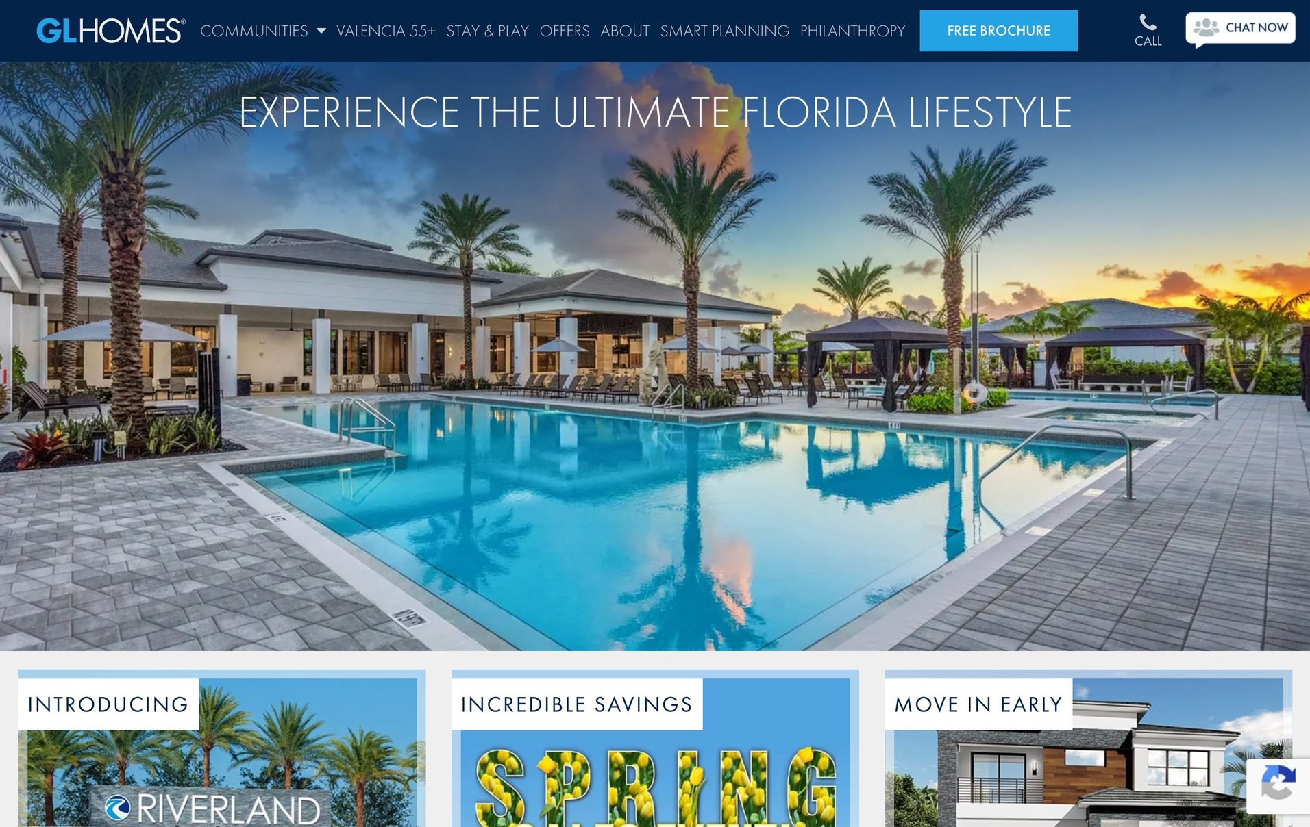 GL Homes website on desktop