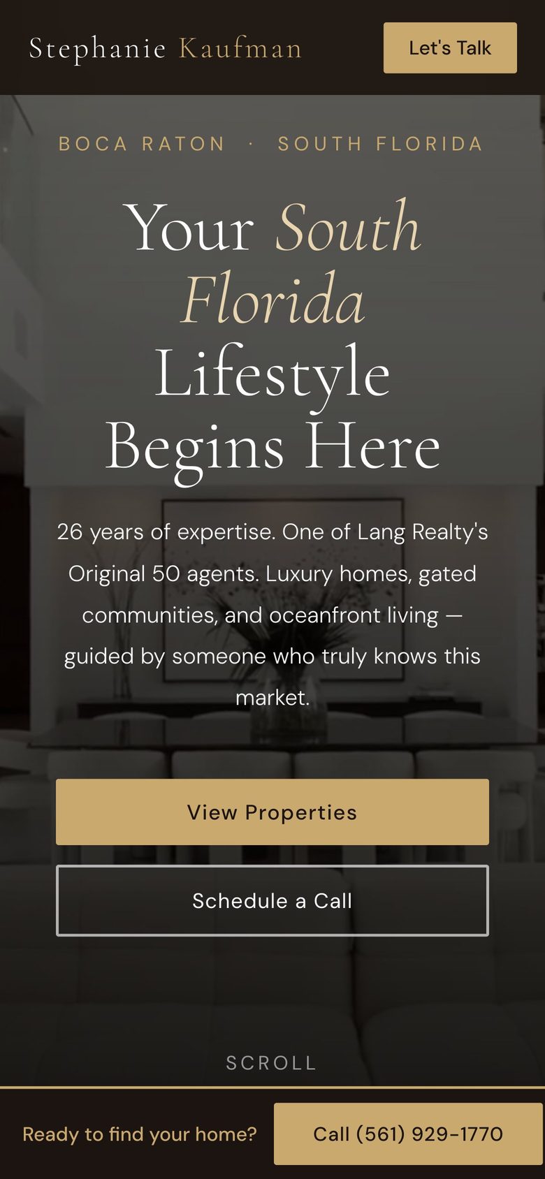 Stephanie Kaufman website on mobile